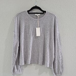Z Supply Heather Gray Ribbed Top